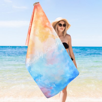 29.5"x 59" Sublimated Microfiber Sand Proof Beach Towel