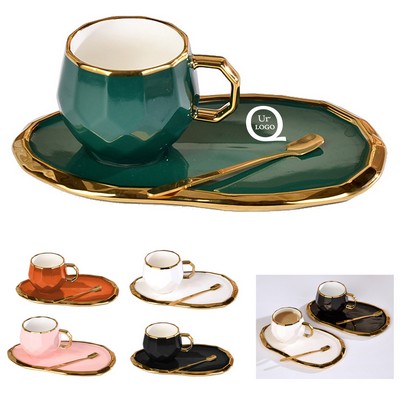 Ceramic European Style Coffee Cup Set