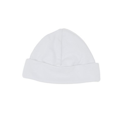 Baby Hat-WHITE Interlock, Cotton-One size