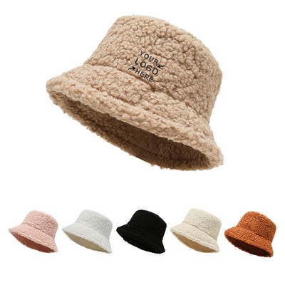 Autumn Winter Faux Fur Bucket Hat