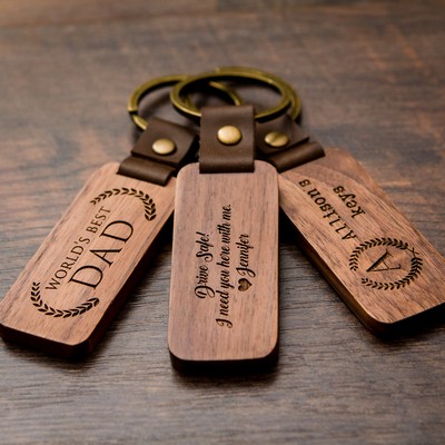 Rectangle Wooden Keychain