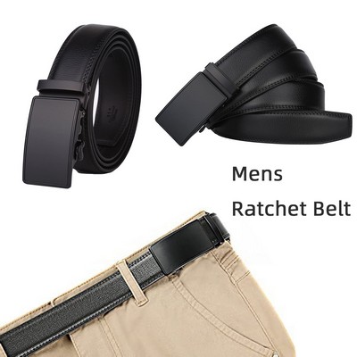 Men's Genuine Leather Ratchet Belt for Dress and Casual