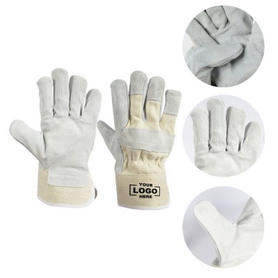 Leather Work Gloves with Safety Cuffs