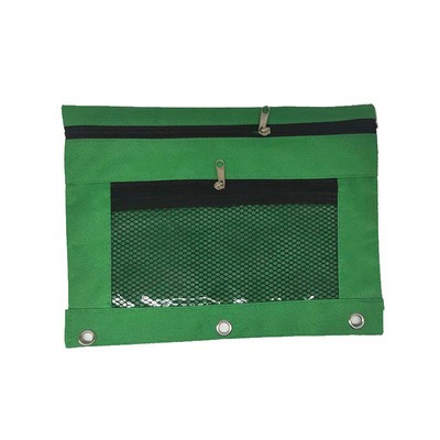 Double Zipper Transparent Three-Hole File Bag with Custom Logo