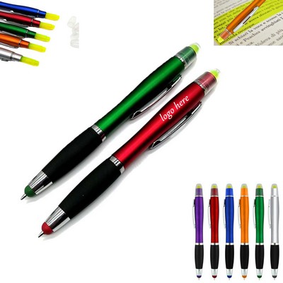 Dual Tip Gel Highlighter Touch Ballpoint Pen