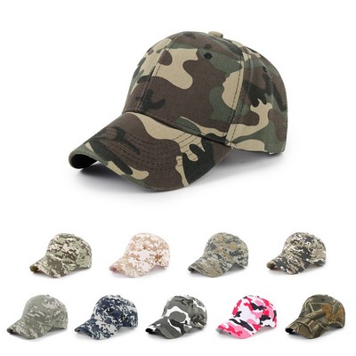 Stock Camo Polyester 6-Panel Baseball Cap