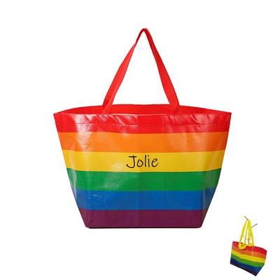 Rainbow Laminated Non-woven Tote Bag