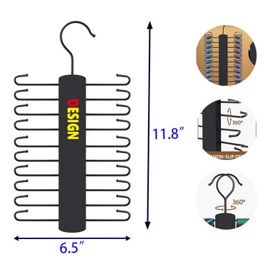 Tie Hanger Space Saving Necktie Organizer Tie and Belt Wooden Hanger for Closet