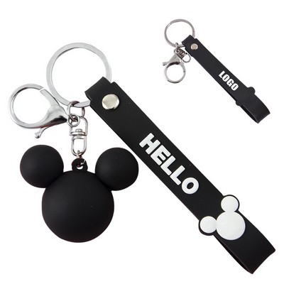 3D Mouse PVC Keychain Key Ring