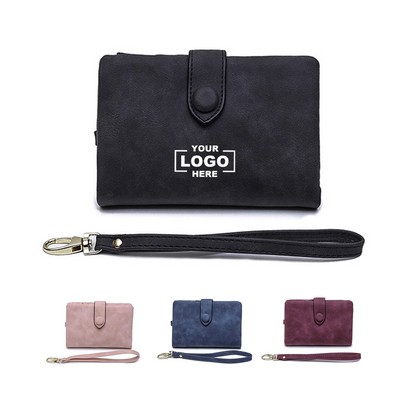 Faux Leather Wristlet Wallet