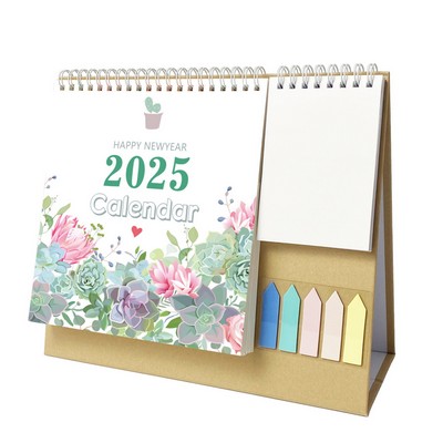 18 Months 10.2"*10.2" Succulent Plant Desk Calendar From Jan 2025 To June 2026