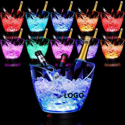 LED Ice Bucket with Rechargeable RGB Lights