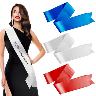 Customizable Satin Sashes For Events And Celebrations