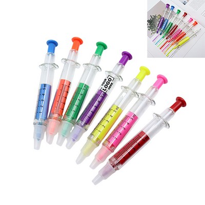 Novelty Syringe Pen with Highlighter Marker