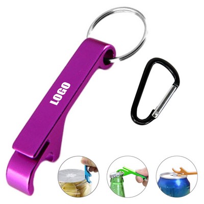 Versatile Bottle And flip-Top Cans Opener Keychain with Carabiner