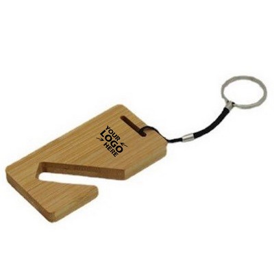 Bamboo Phone Holder Keychain