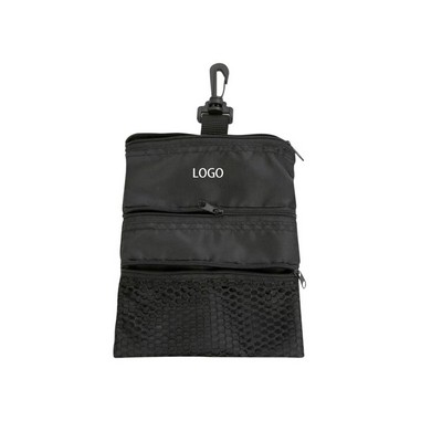 3-Compartment Zipper Golf Tee Pouch