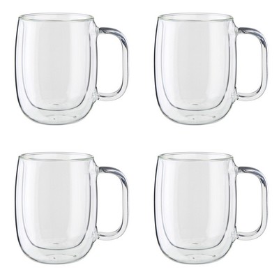 Zwilling Sorrento 4Pc Double Wall Glass Coffee Mug Set