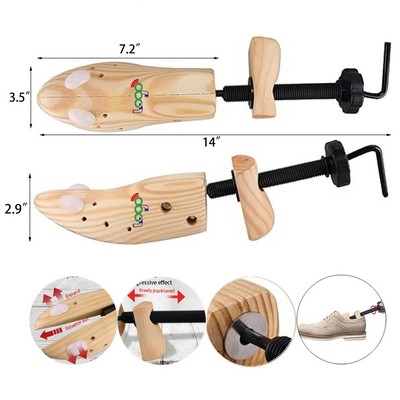 Adjustable in Length and Width Shoe Stretcher Wooden Shoe Stretcher for Women and Men