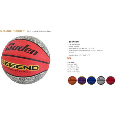 Basketball - Legend Deluxe Rubber, Official Size