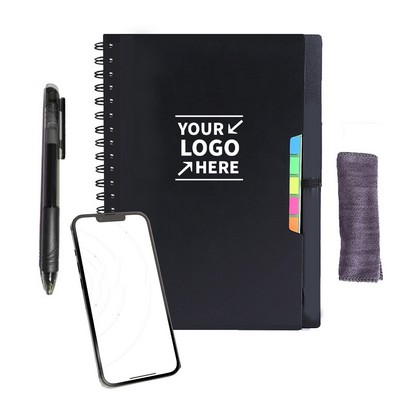 Smart Reusable Notebook with Pen & Cloth