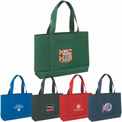 19" 600 Denier Polyester Classic Solid Color Tote Bag