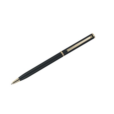 Slim Pen Series - black ball point pen with gold trim