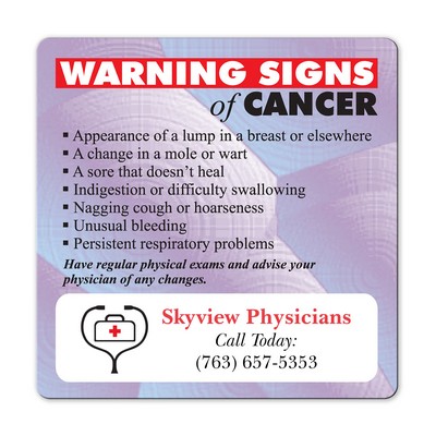 Health & Safety Warning Signs of Cancer Magnet