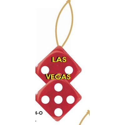 Las Vegas Dice Promotional Ornament w/ Black Back (4 Square Inch)