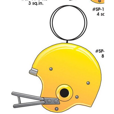 Football Helmet Key Chain w/Clear Mirrored Back (8 Square Inch)