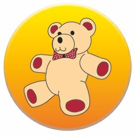 Teddy Bear Round Metal Photo Magnet (2 1/2" Diameter)