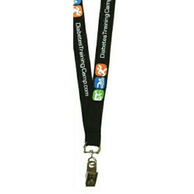 1" Wide Woven Polyester Silk Screened Lanyard (25Mm)