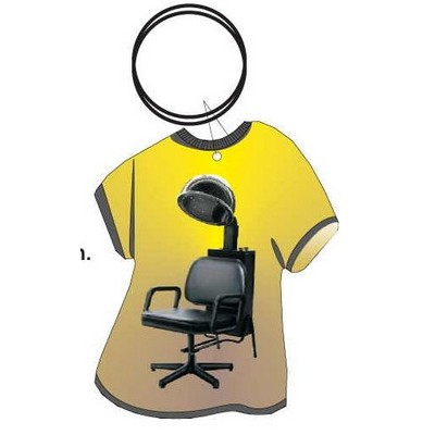 Hair Dryer Chair T Shirt Keychain w/Mirror Back (4 Square Inch)