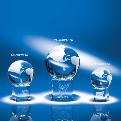 Global Cube Crystal Award 4" Globe