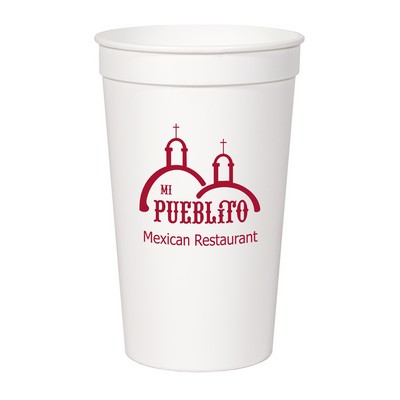 22 Oz. Smooth White Stadium Cup (Petite Line)