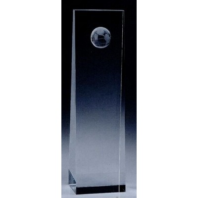 Large Crystal Globe Tower Award (2¾"x2"x10")