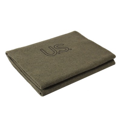 Olive Drab 70% Virgin Wool Blanket