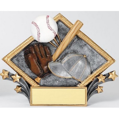 Resin Diamond Plate Stand or Hang Sculpture Award (Baseball)