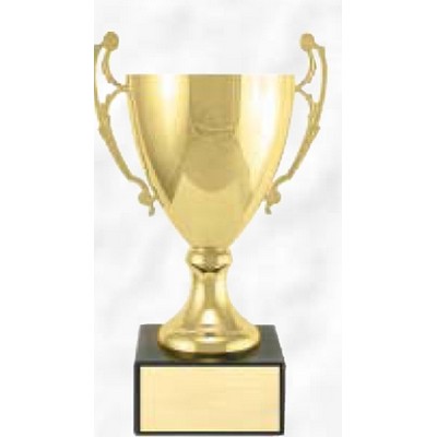 10 3/4" Grand Series Metal Trophy Cup on Black Genuine Marble Base