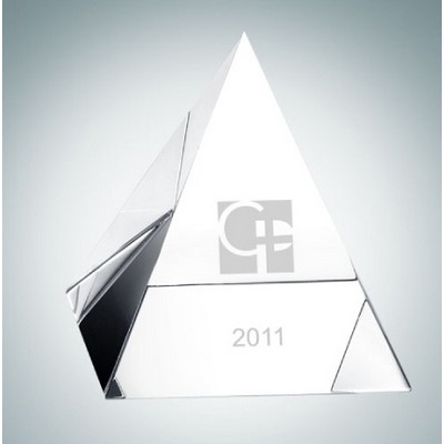 2 5/8" Clear Pyramid Crystal Paper Weight