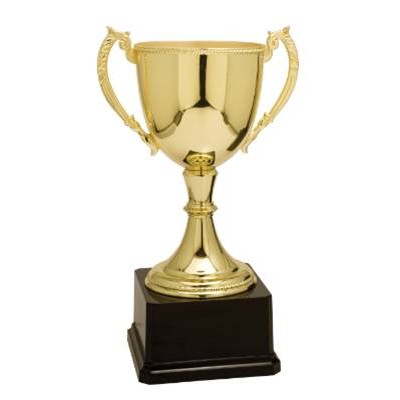 Cup Trophy, Gold Zinc Metal & Weighted Base - 8 3/4"