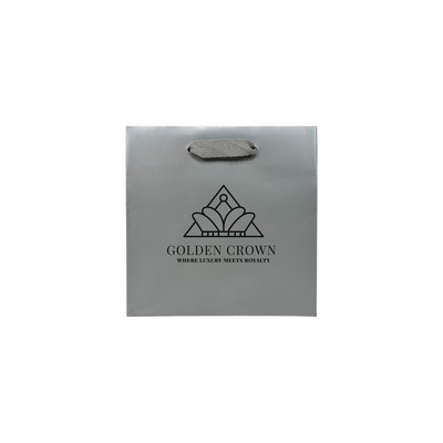 Matte Chrome Traditional Shape Paper Euro Tote (6.5"x3.5"x6.5")