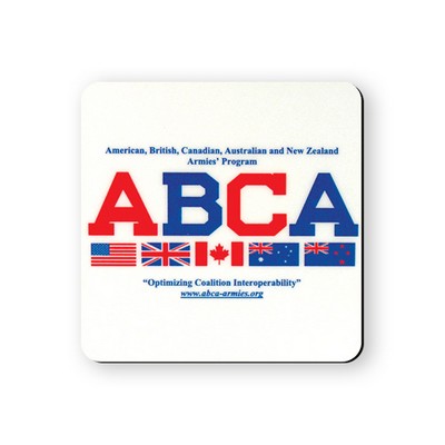 Coaster - 3.5" Square Full Color Hard Top Rubber Lined Coasters with 1/8" Thick Base