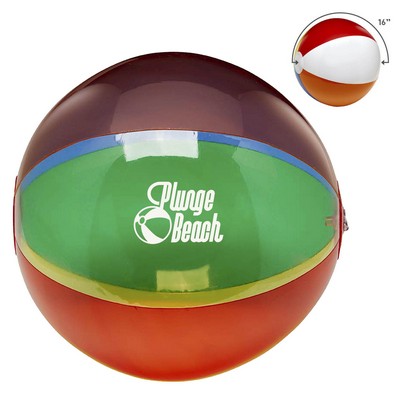 16" Translucent Multi-Color Round Beach Ball