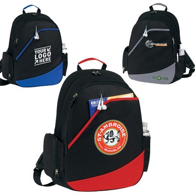 600 Denier Polyester Backpack w/Laptop Sleeve and MP3 Pocket