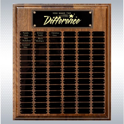 Step Edge Genuine Walnut 84 Plate Perpetual Plaque (18" X 24")