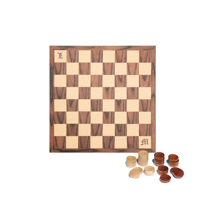 Wood Checkers Set - 12" Board