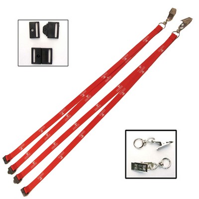 3/4" Polyester Lanyard W/ Metal Bulldog Clip & Quick Release