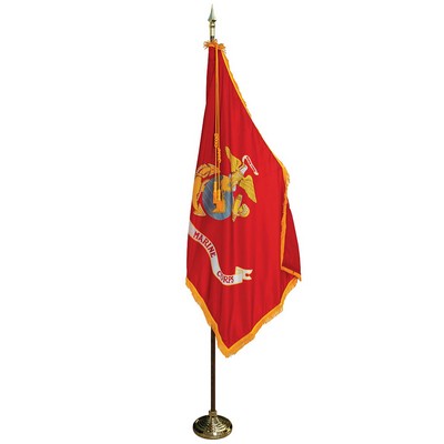 7' Pole & 3' x 5' Flag - Marine Corps Indoor Presentation Set