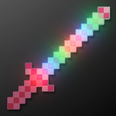 Light Up Pink 8-Bit Swords Pixel Toys - BLANK